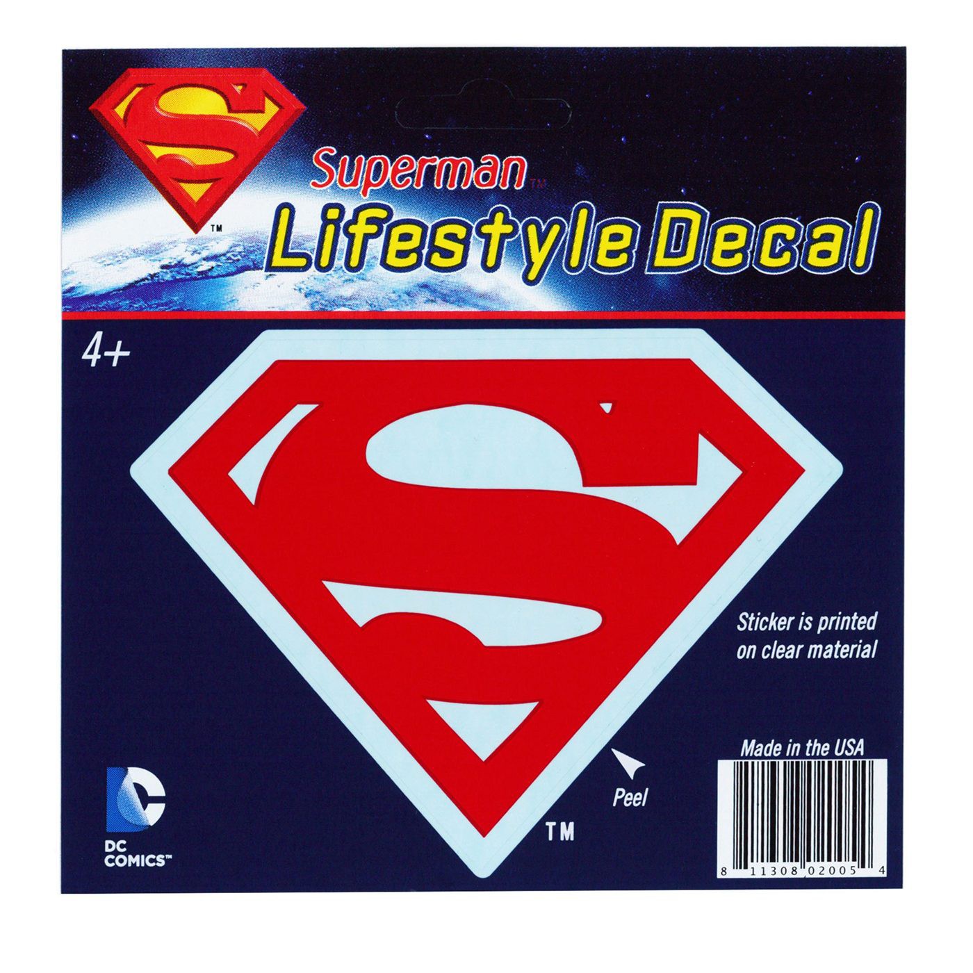 Superman Red Symbol on Clear Lifestyle Decal
