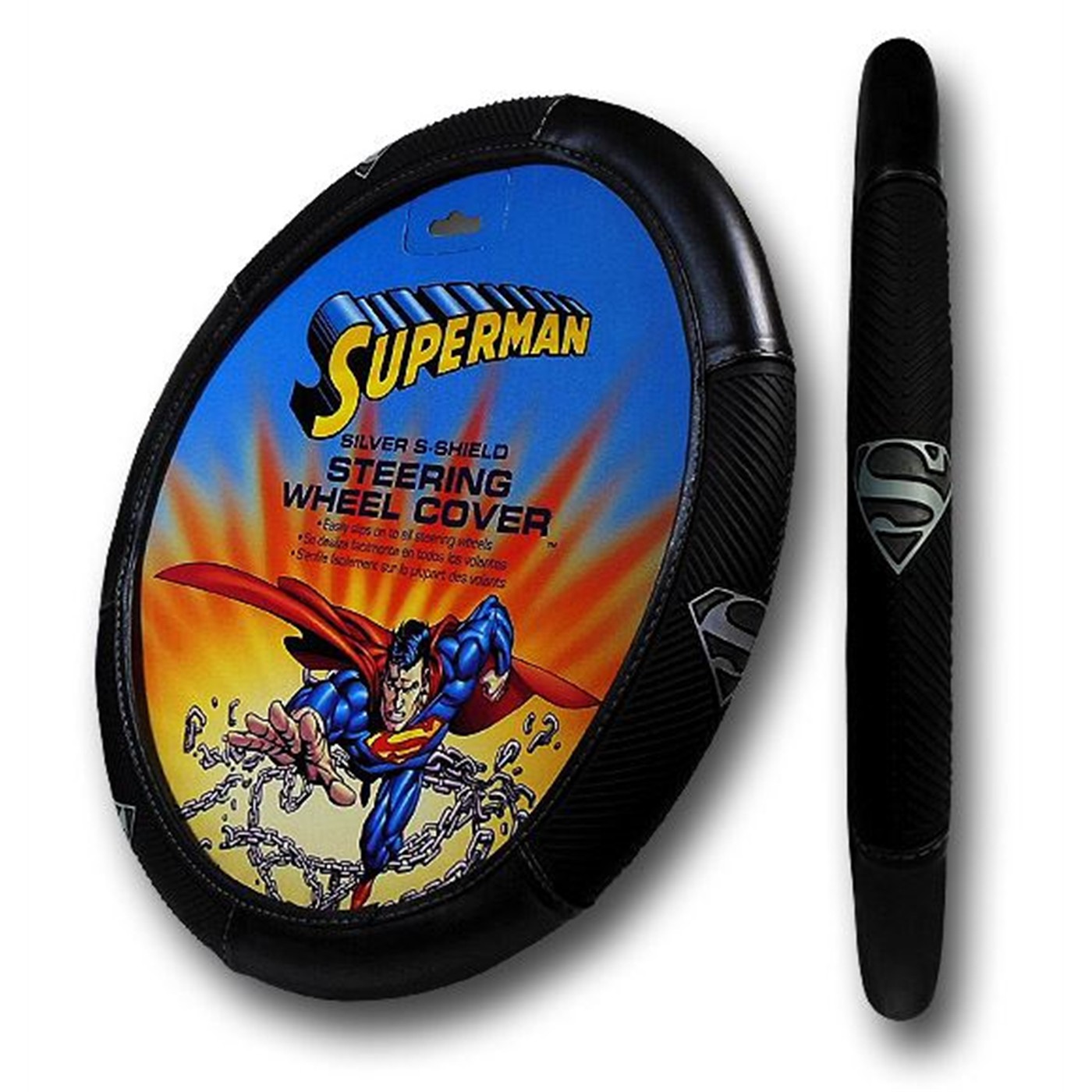 Superman Silver Shield Steering Wheel Cover