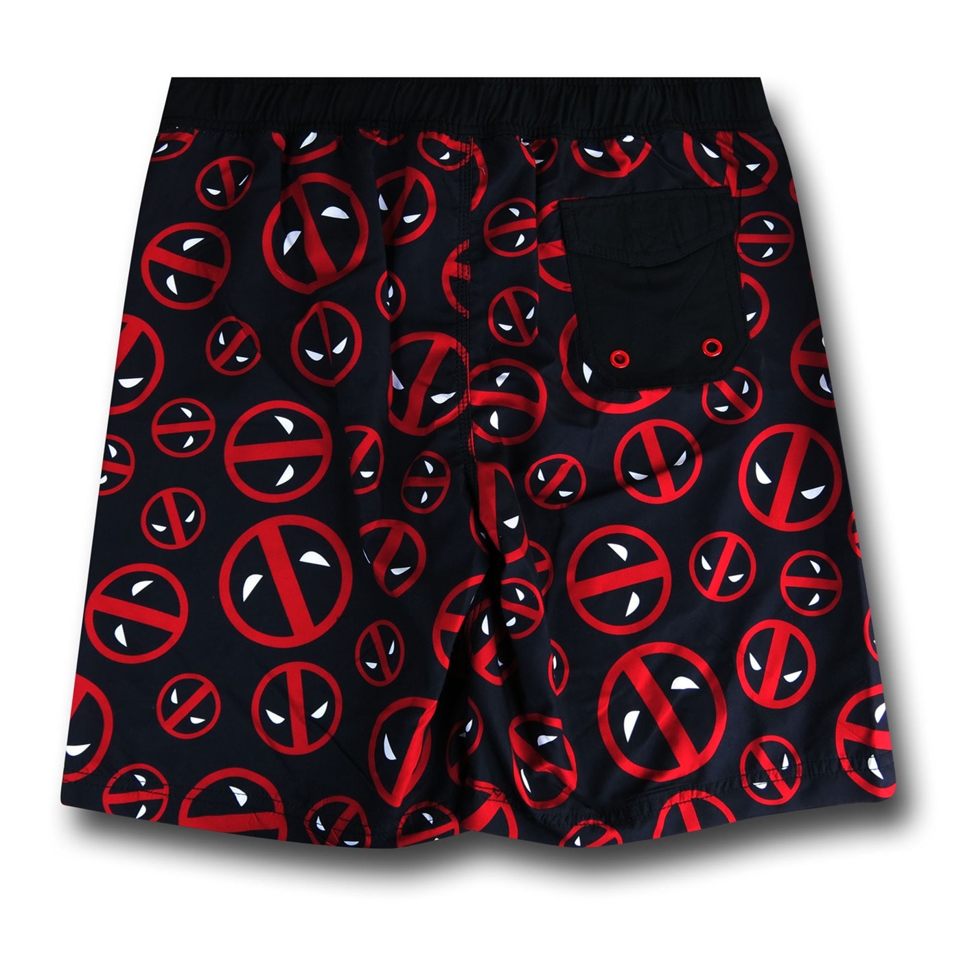 Deadpool Symbols Board Shorts w/ Rear Pocket