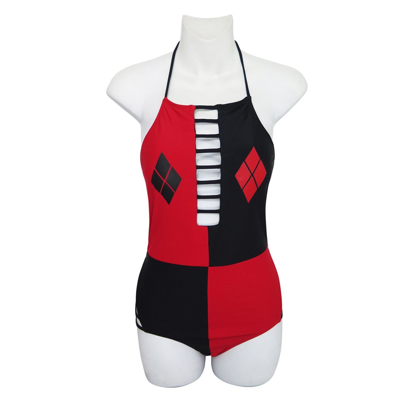 Harley Quinn Cut-Out High Neck One-Piece Swimsuit