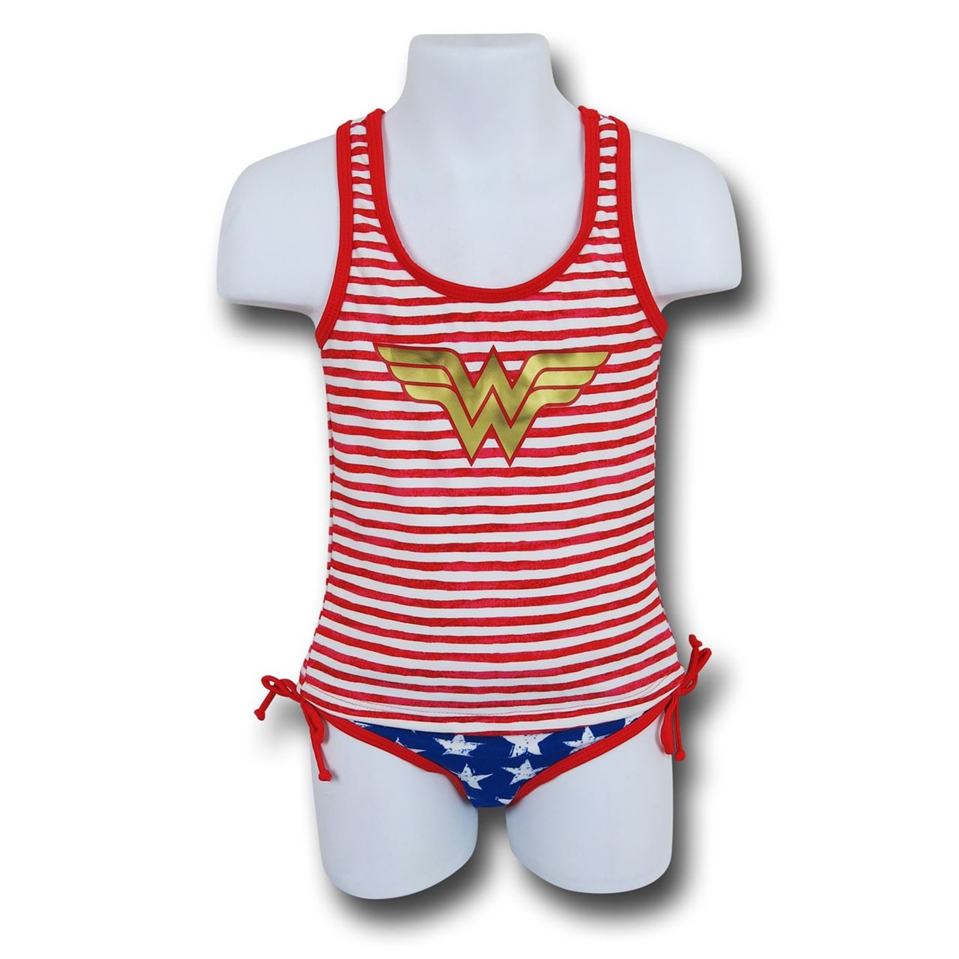 Wonder Woman Stars & Stripes Racer Back Kids Tankini