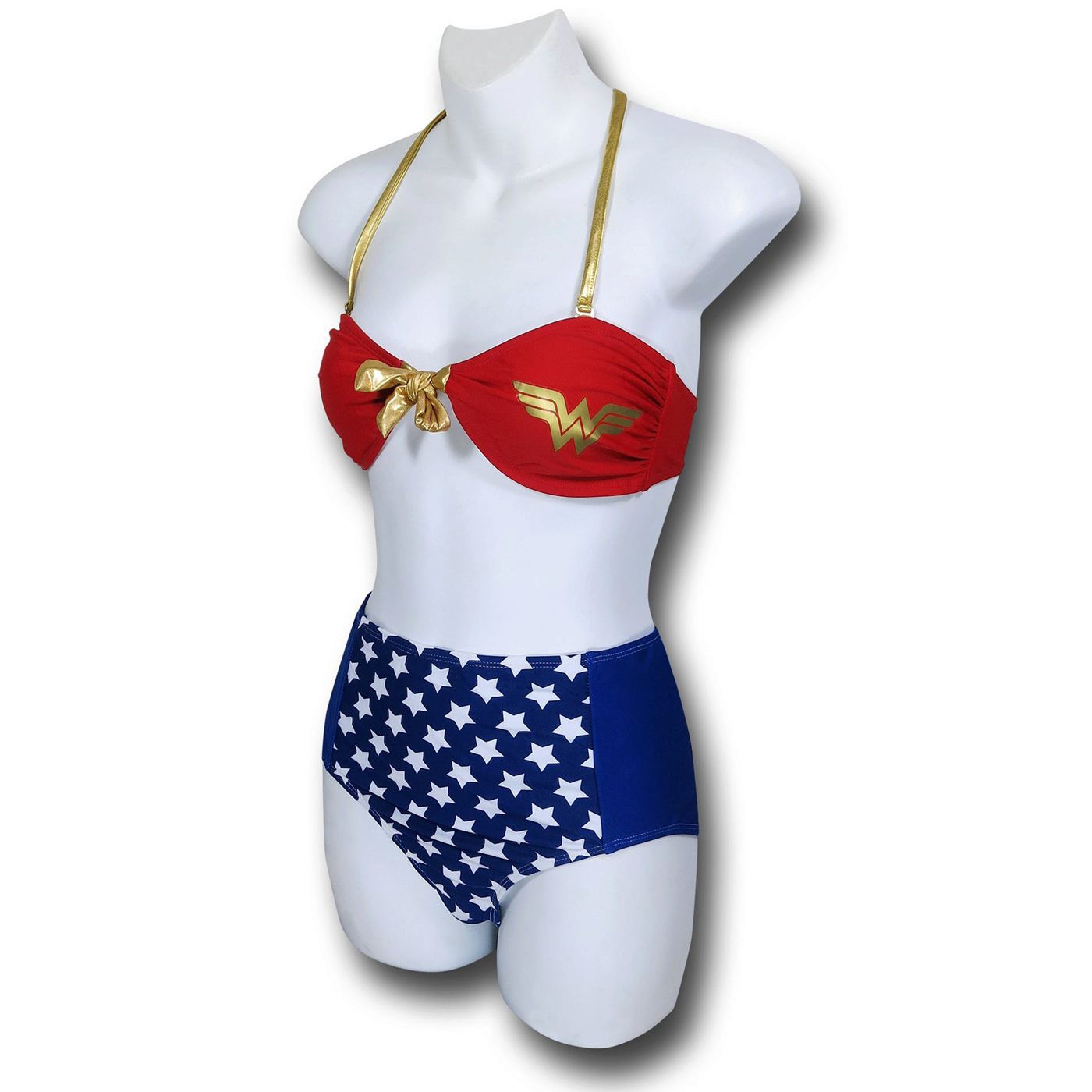 Wonder Woman Tie Bandeau High Waist Bikini