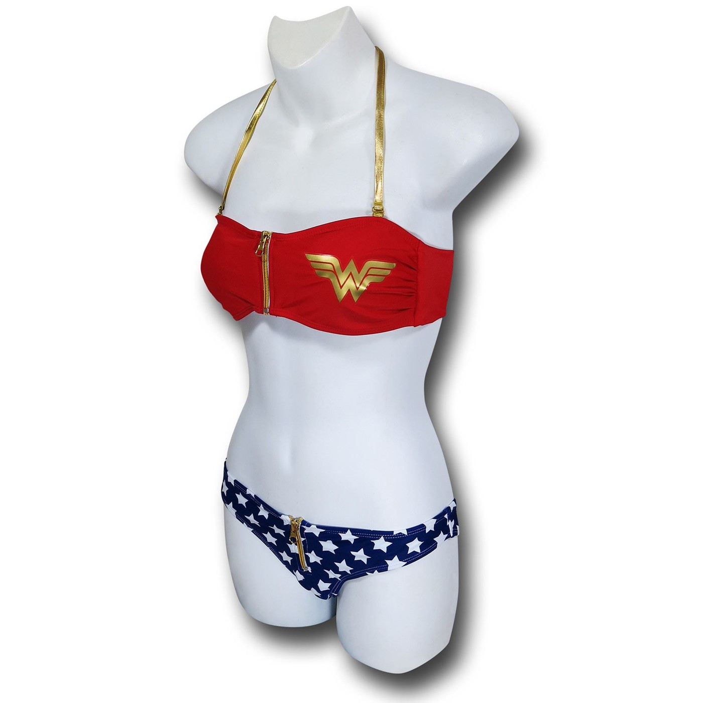 Wonder Woman Zipper Bandeau Bikini