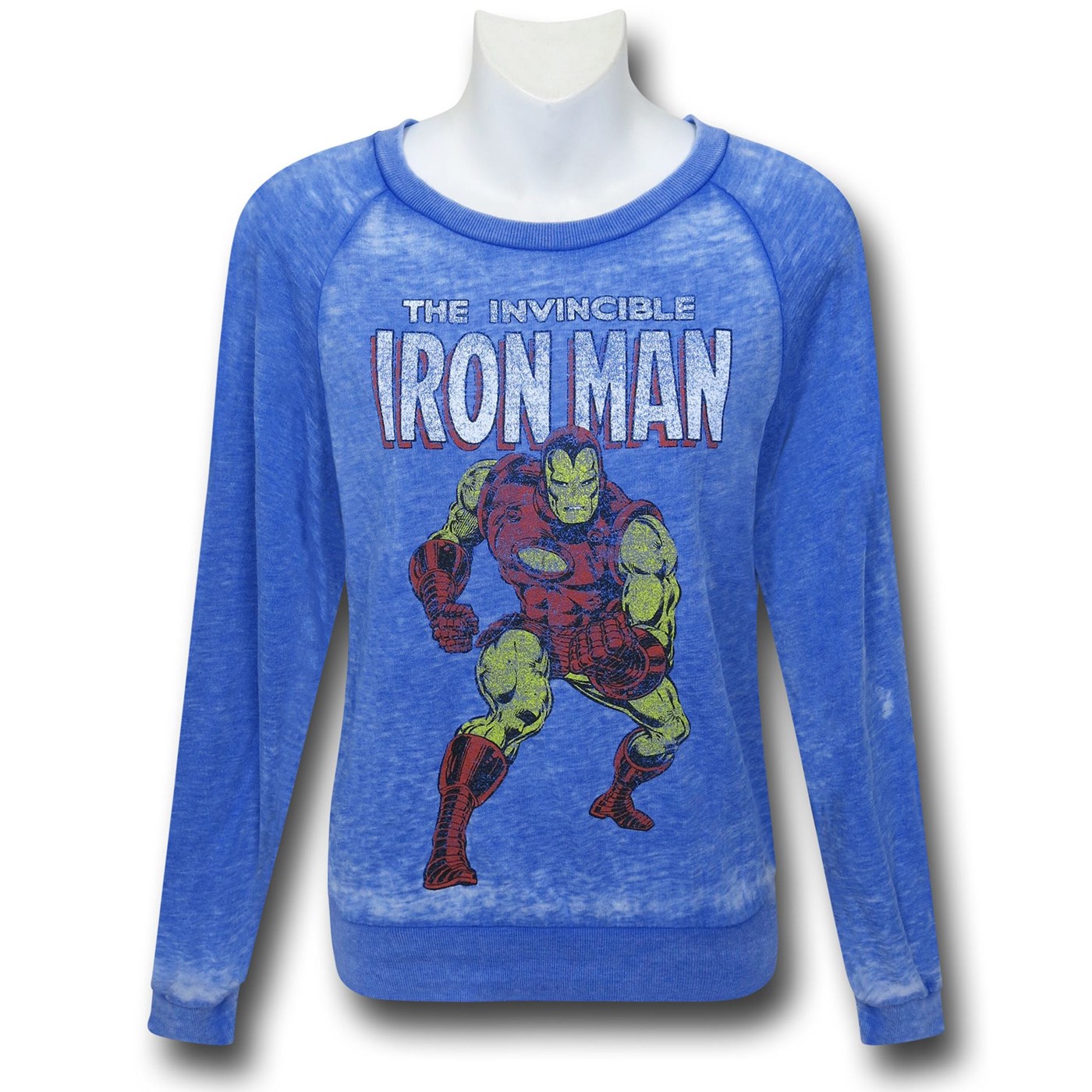 Iron Man Vintage Heather Blue Women's Sweatshirt