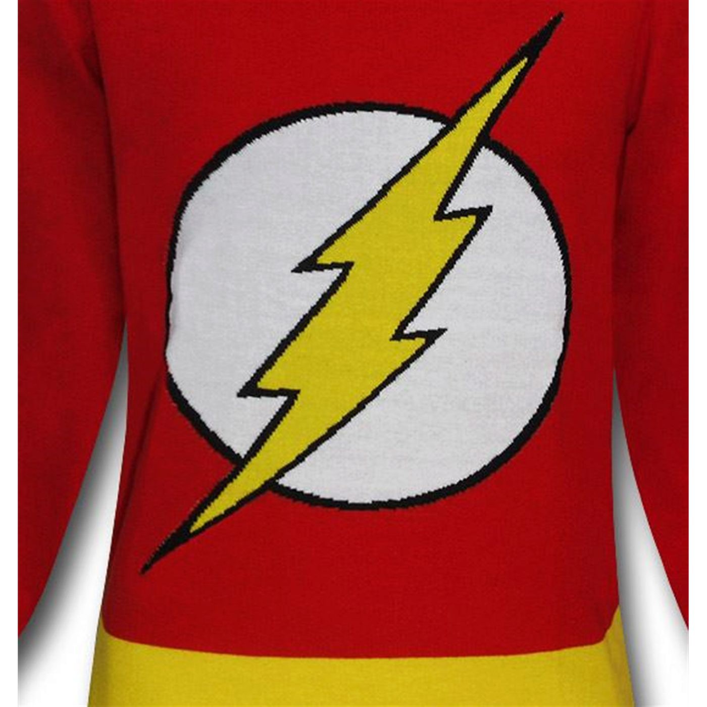 Flash Symbol Red Sweater w/Yellow Stripe