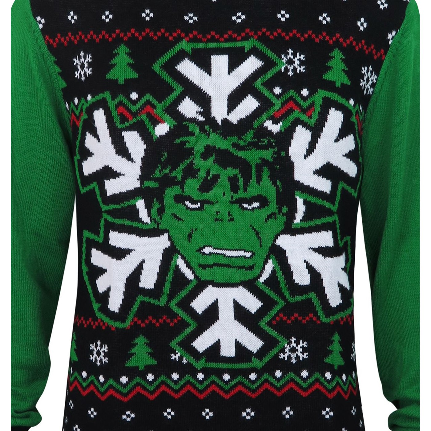 Hulk Snowflake Angry Face Ugly Christmas Sweater SuperHeroStuff