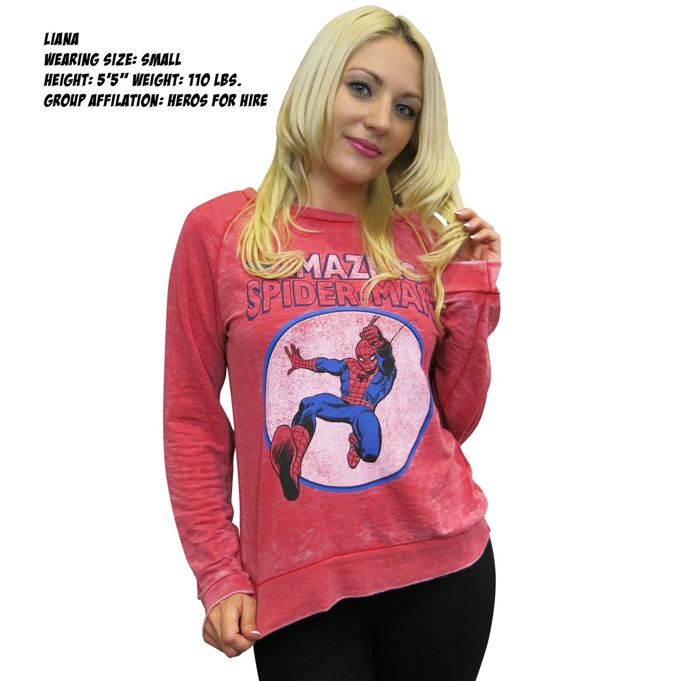 Spiderman Vintage Heather Red Women's Sweatshirt
