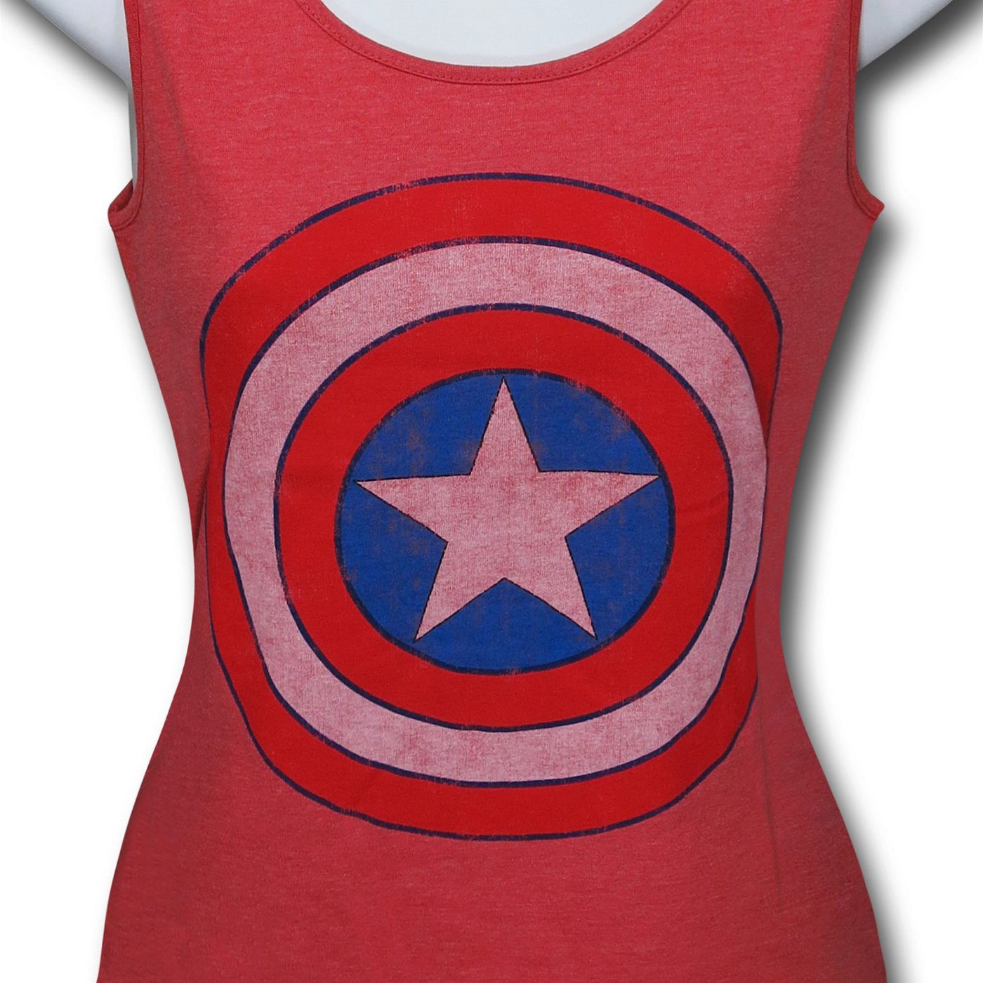 Captain America Shield Women's Red Fitted Tank Top