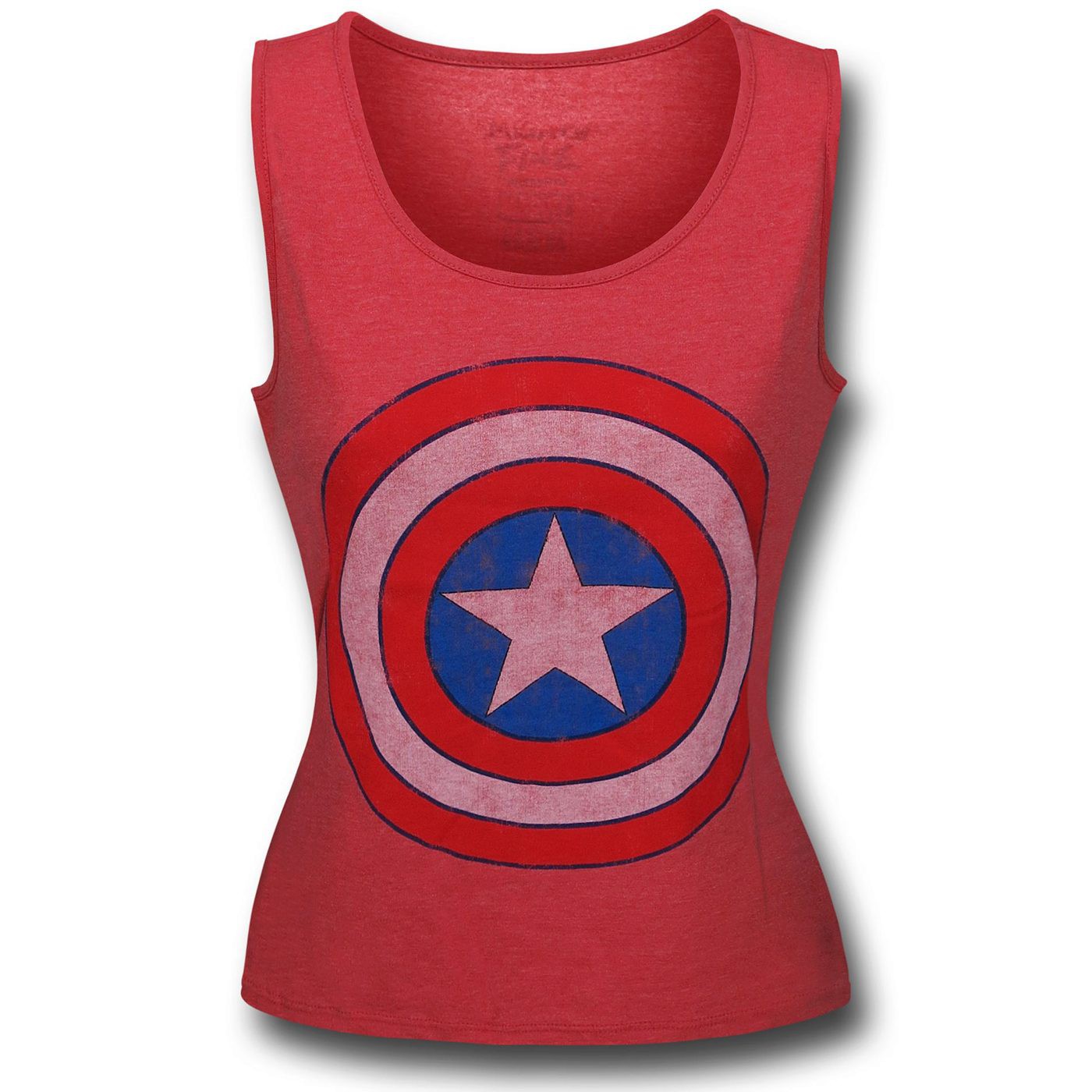 Captain America Shield Women's Red Fitted Tank Top