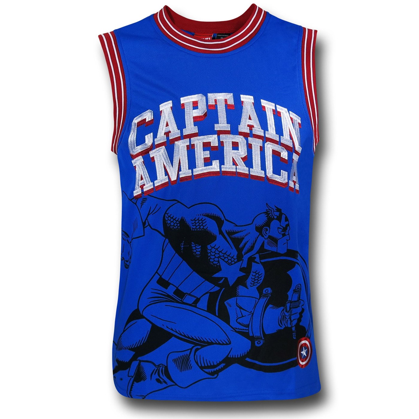 Captain America Embroidered Basketball Jersey