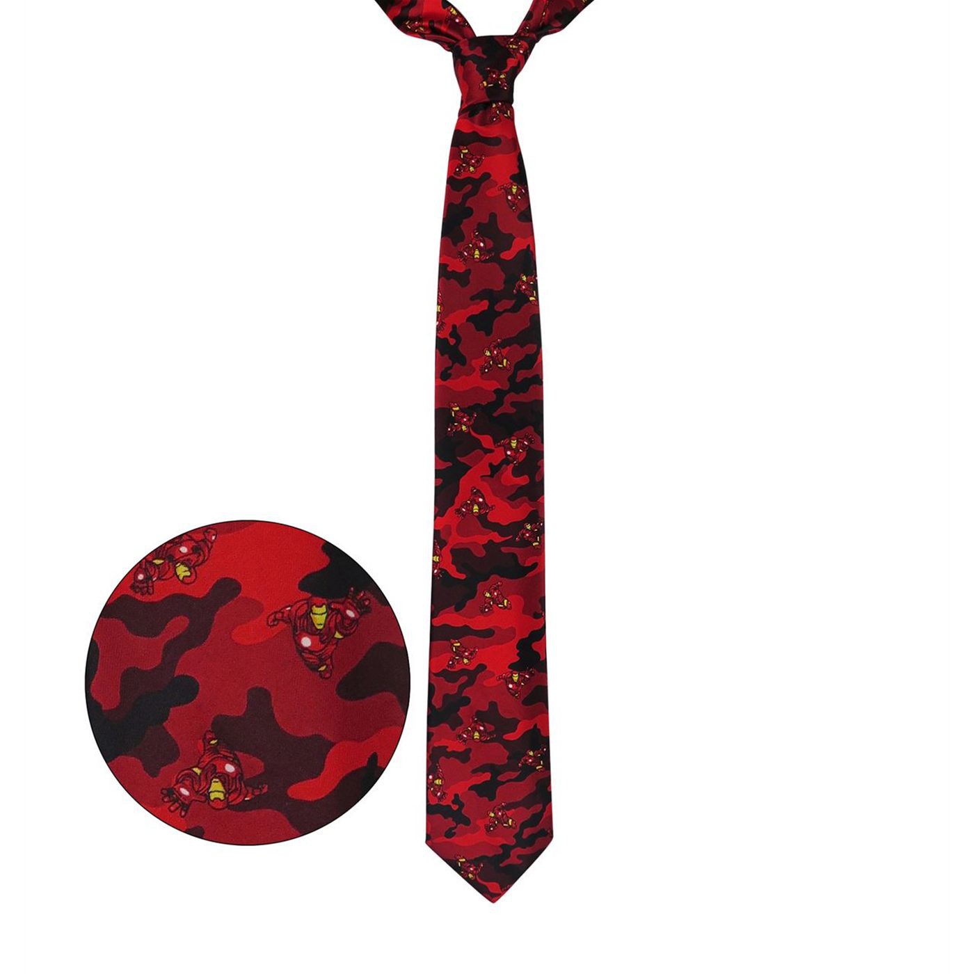 Iron Man Flying Red and Black Camo Tie