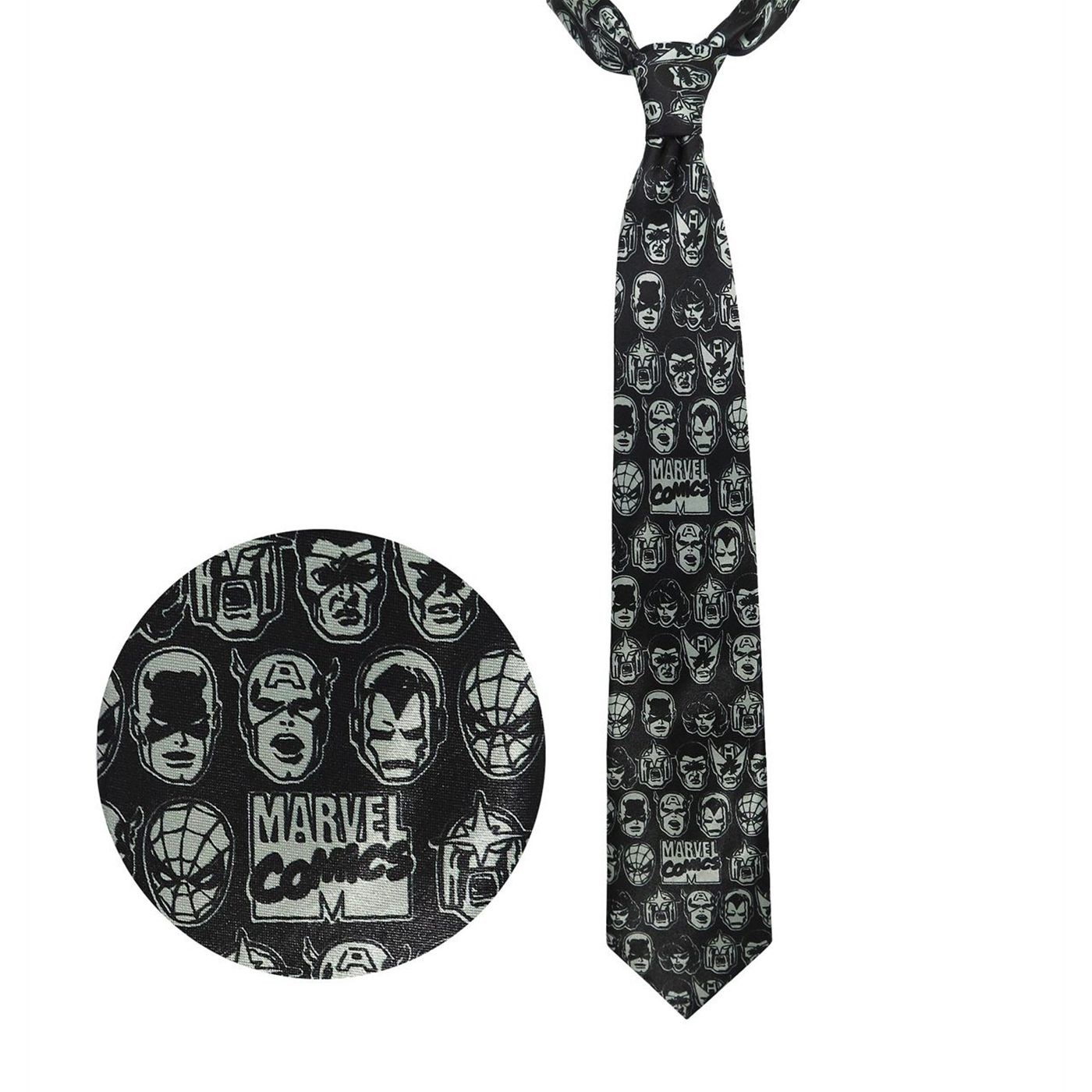 Marvel Heads All-Over Print Tie