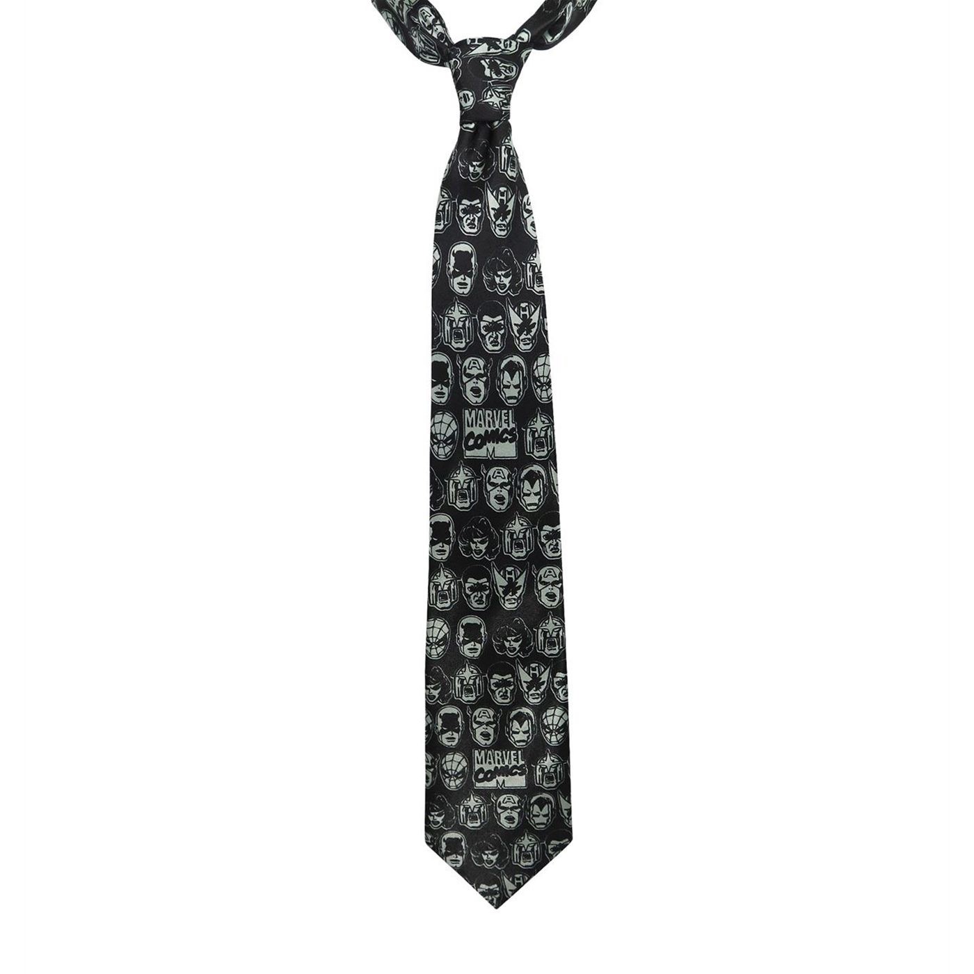 Marvel Heads All-Over Print Tie