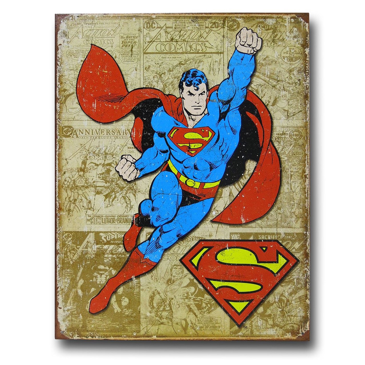 Superman Fist Up Tin Sign