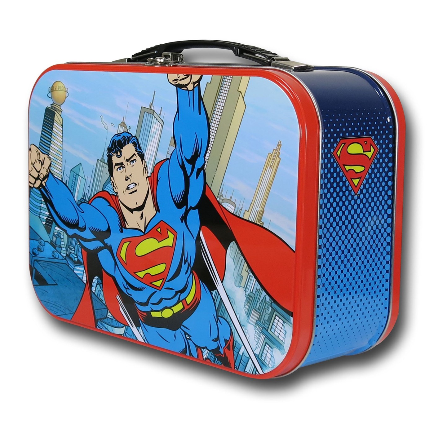 Superman Flying Over City Tin Lunch Box