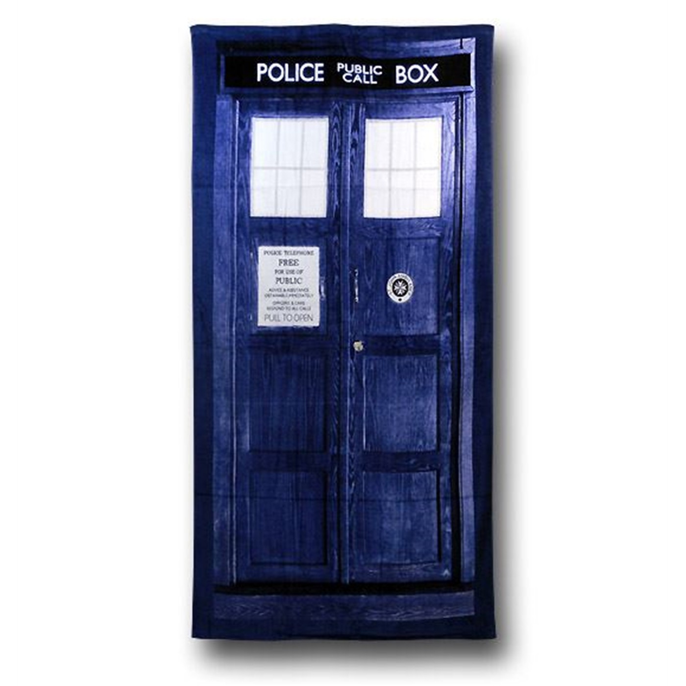 Doctor Who Blue Tardis Beach Towel