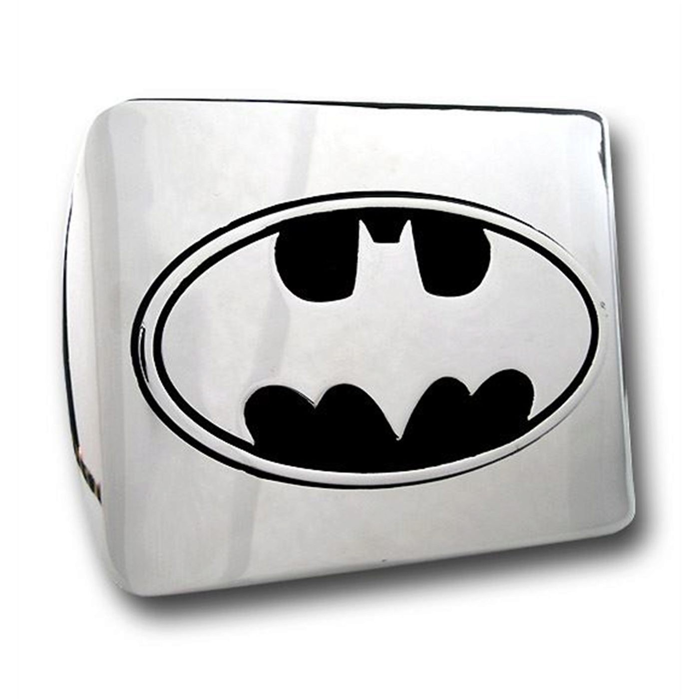 Batman Oval Symbol Chrome Metal Trailer Hitch Plug