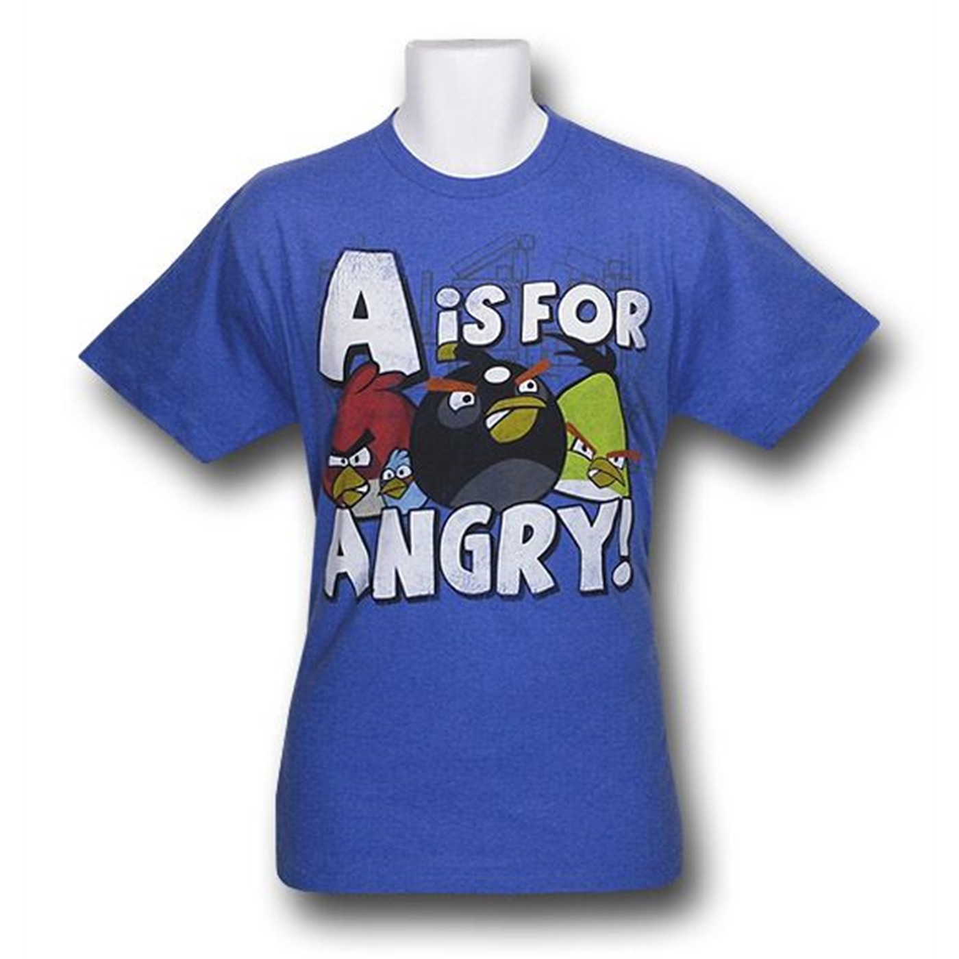 Angry Birds A is for Anger Heather Blue T-Shirt