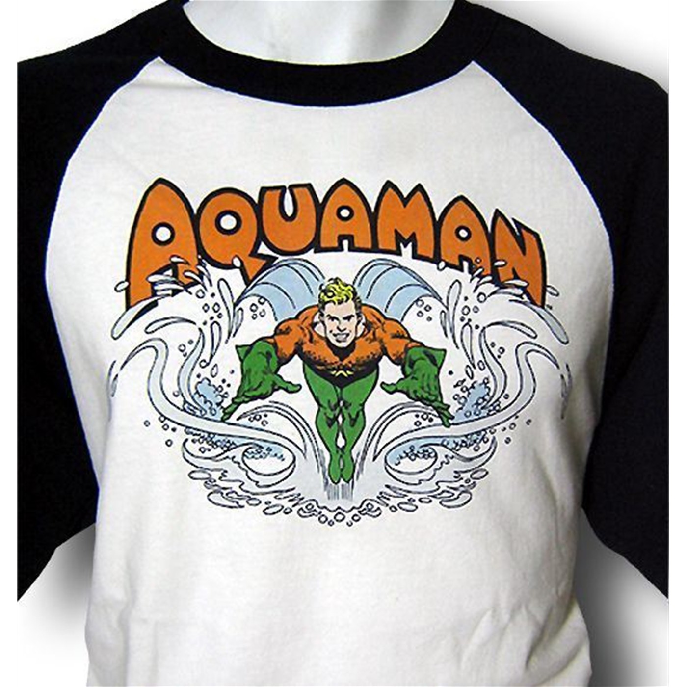 Aquaman Splash Ringer Baseball T-Shirt