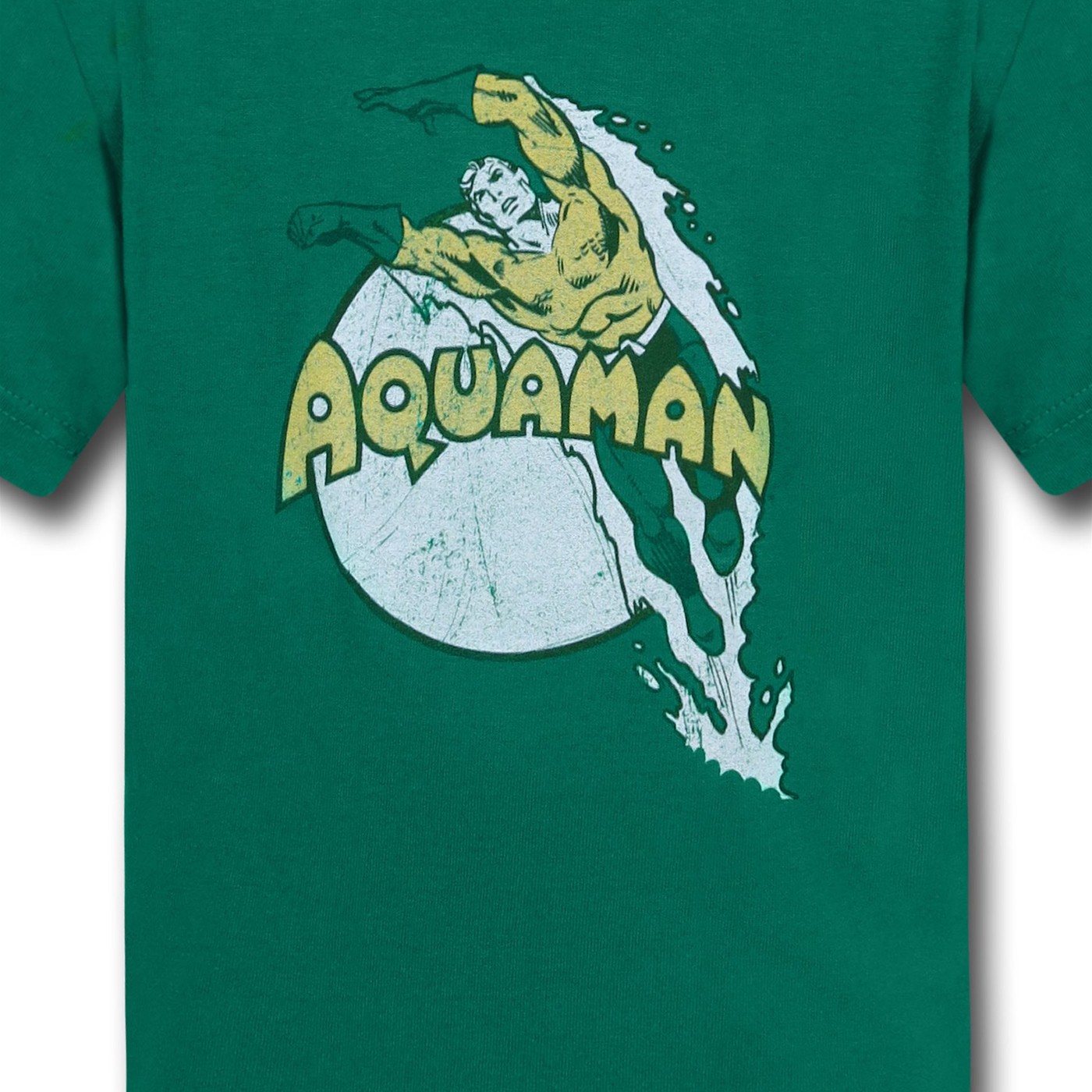Aquaman Splash on Green Kids T-Shirt