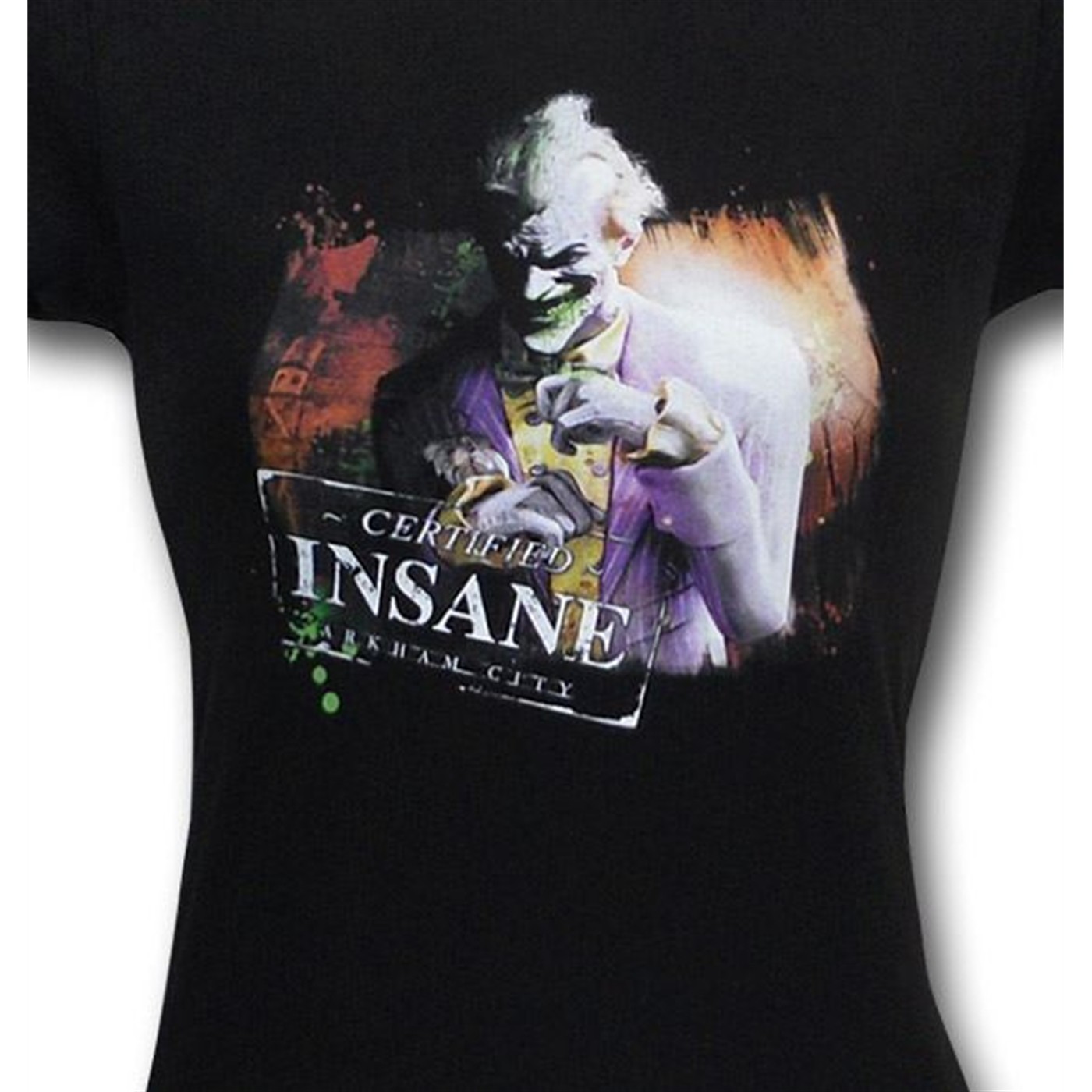 Arkham City Joker Insane Juniors T-Shirt