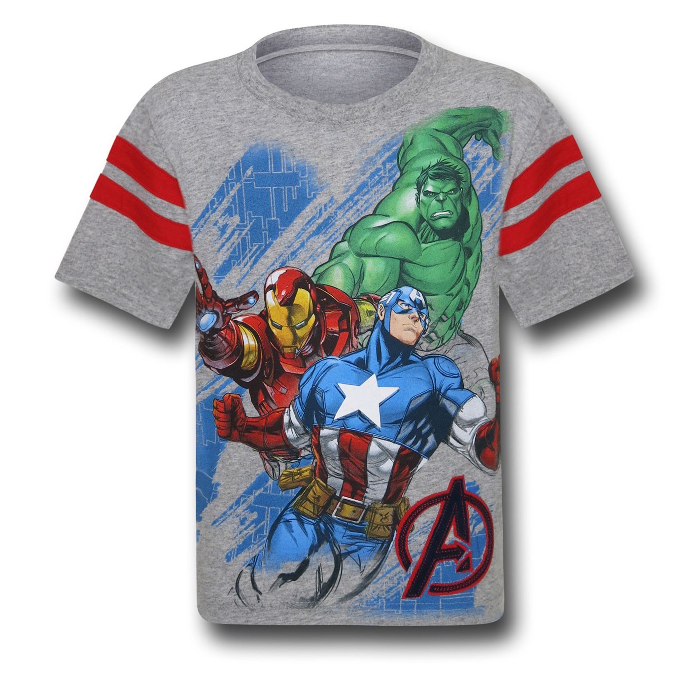 Avengers Puff Applique Kids Grey T-Shirt