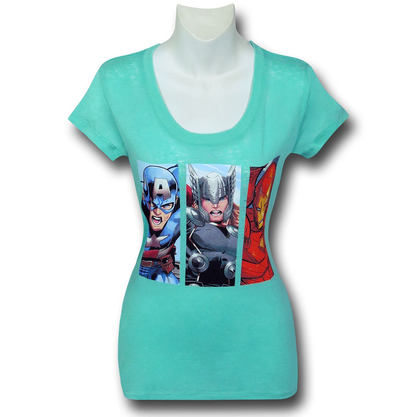 Avengers Three Box Women's Burnout T-Shirt