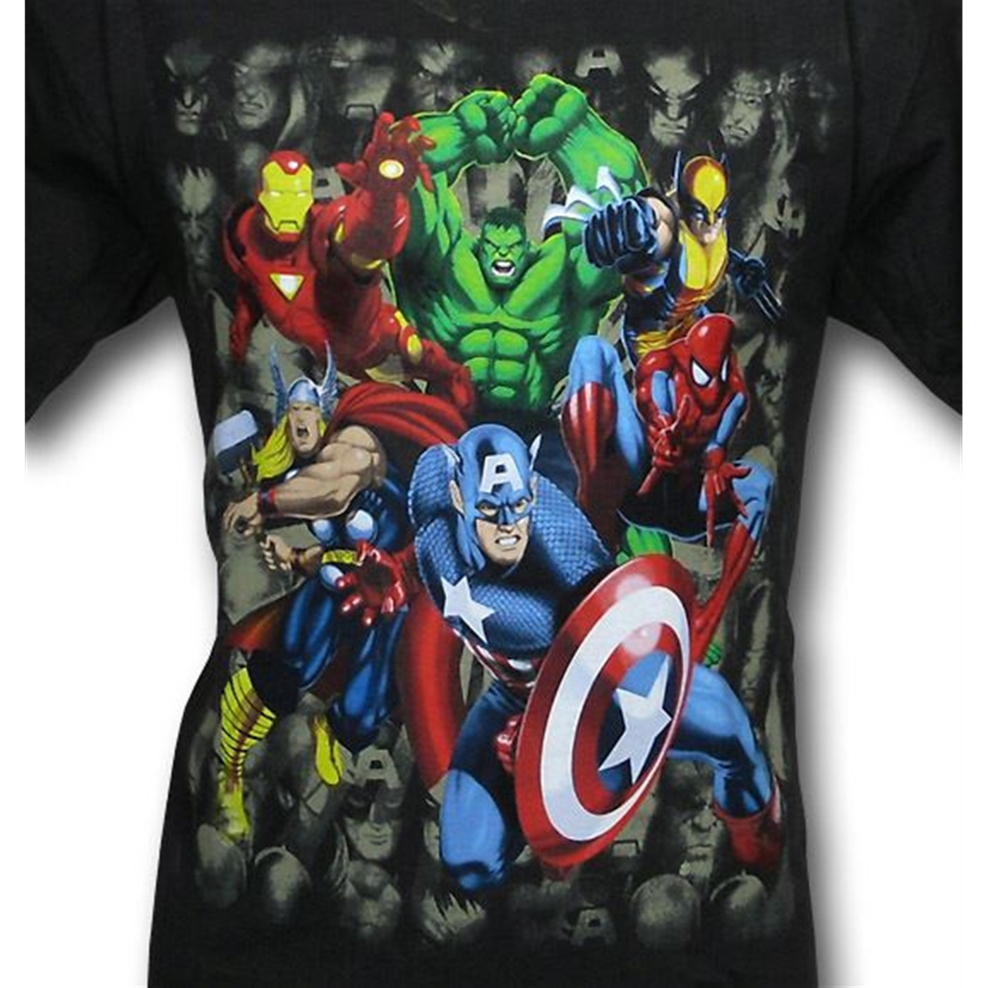 Avengers Youth Black Green Assemble T-Shirt