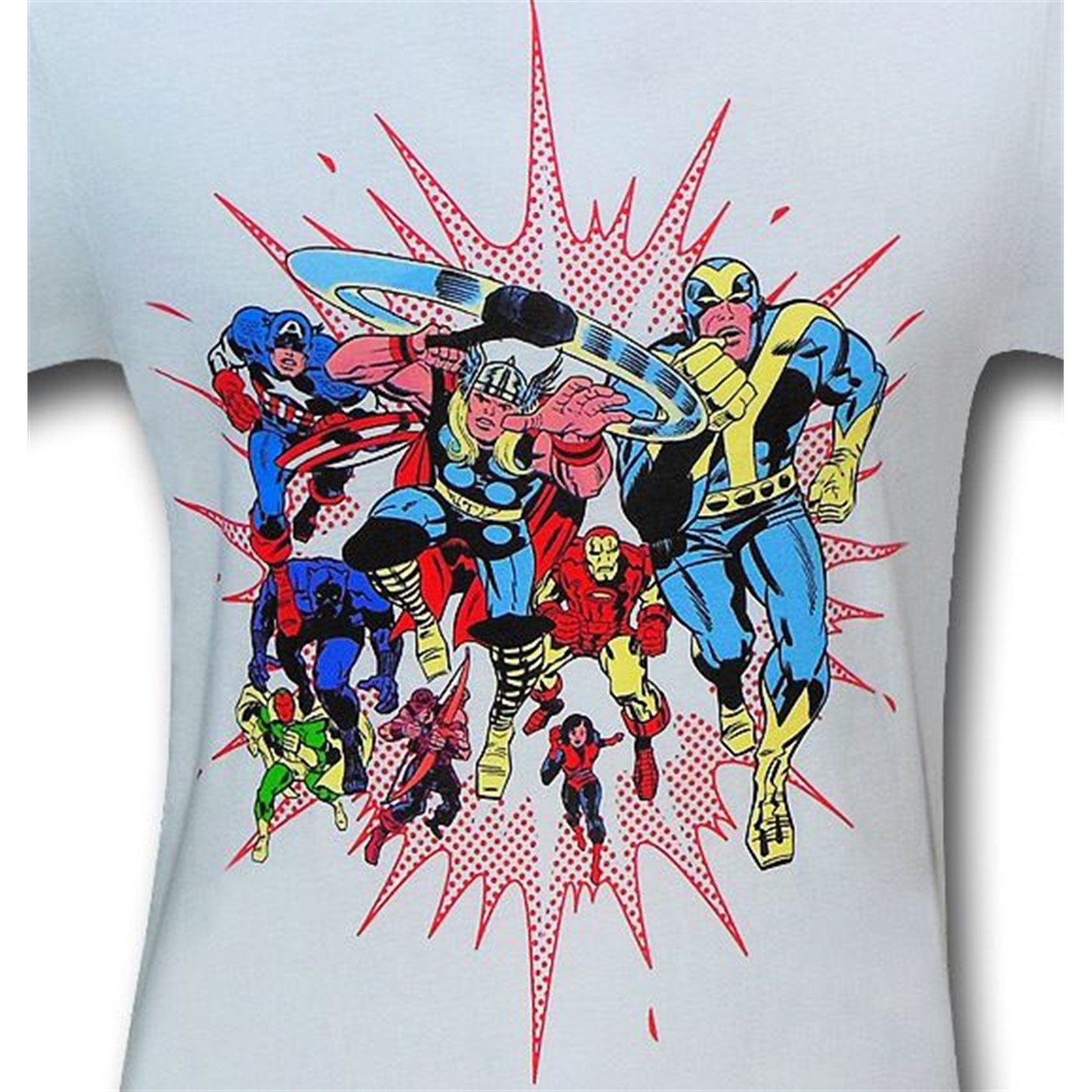 Avengers Retro Blast 30 Single White T-Shirt