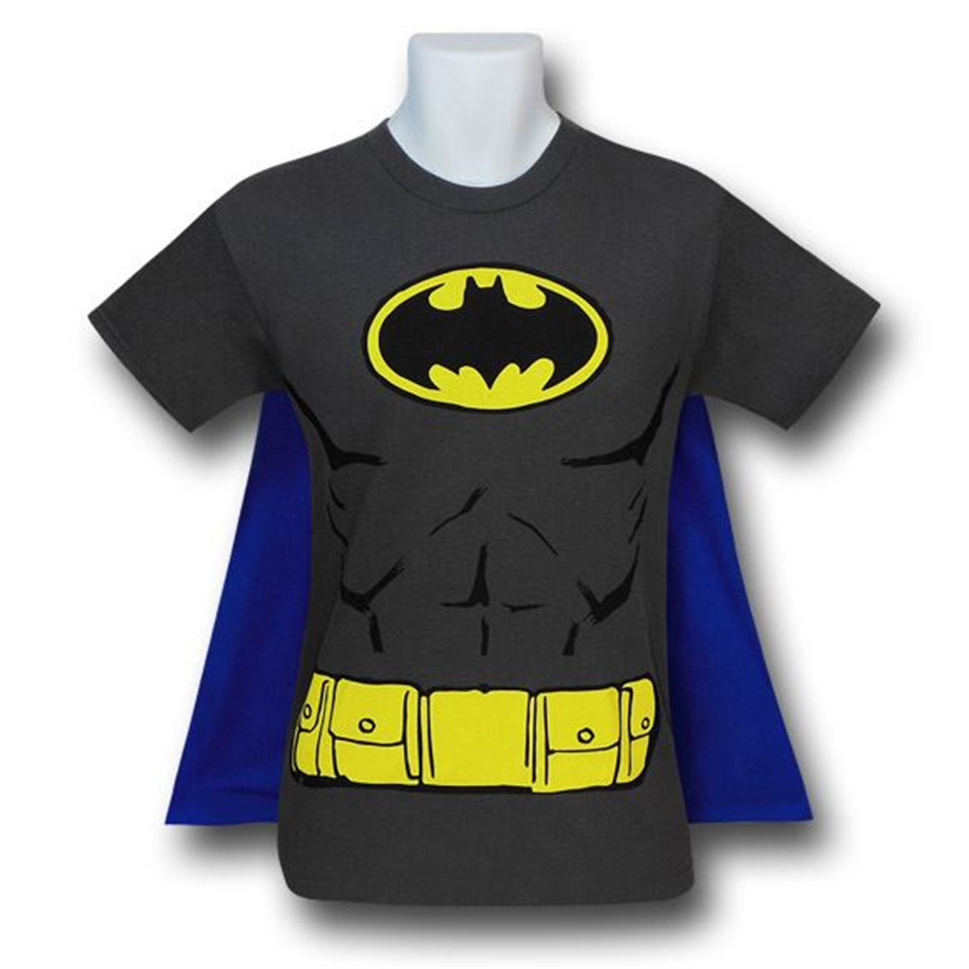 Batman Airbrushed Abs Grey Caped Costume T-Shirt