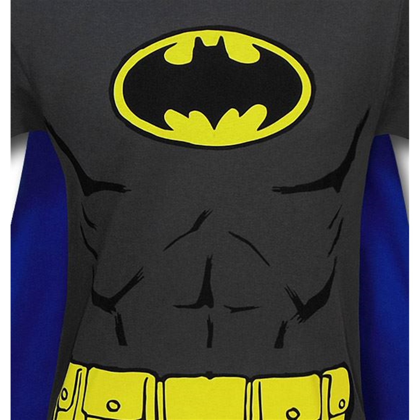 Batman Airbrushed Abs Grey Caped Costume T-Shirt