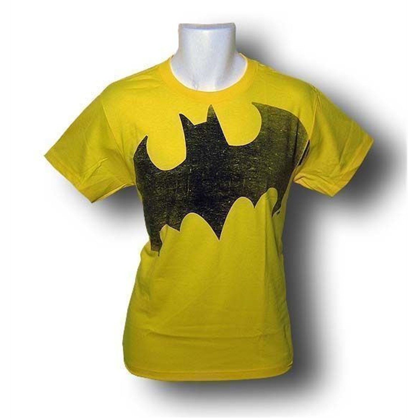Batman Yellow Big Distressed Symbol T-Shirt