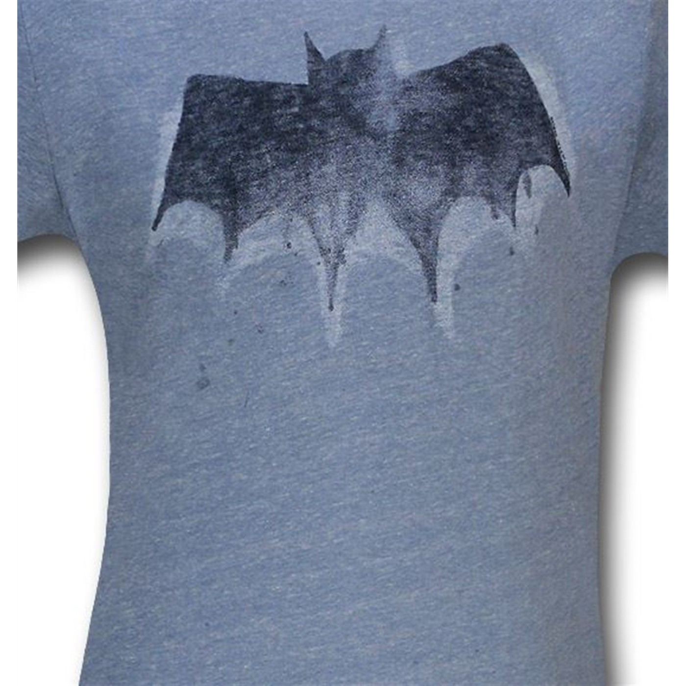 Batman Blue Faded Symbol Ringer Junk Food T-Shirt