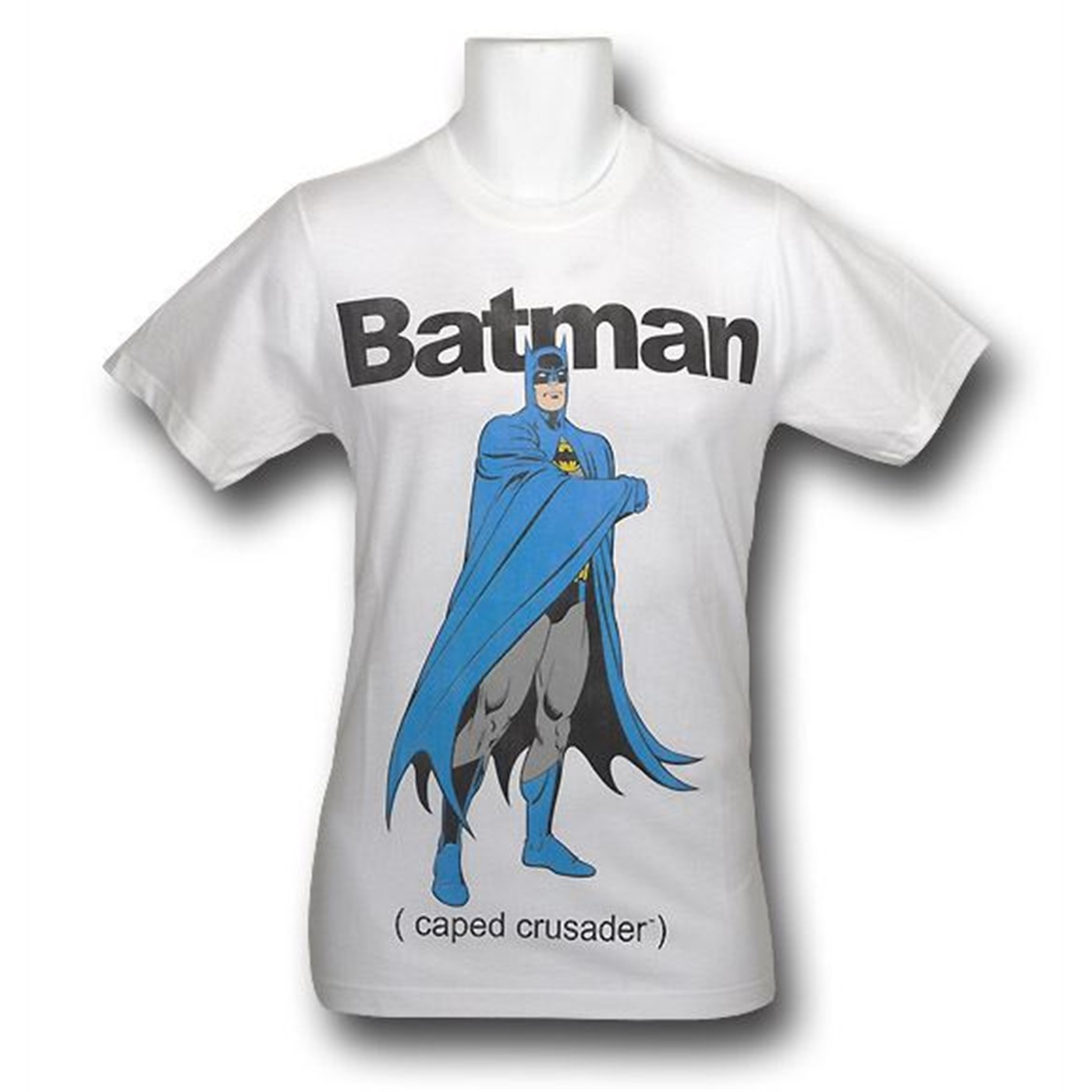 Batman Caped Crusader 30 Single White T-Shirt
