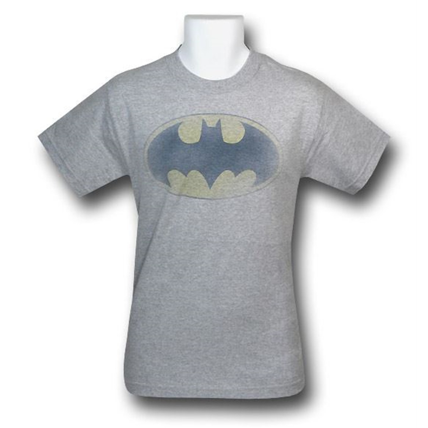 Batman Heather Grey Distressed Symbol T-Shirt