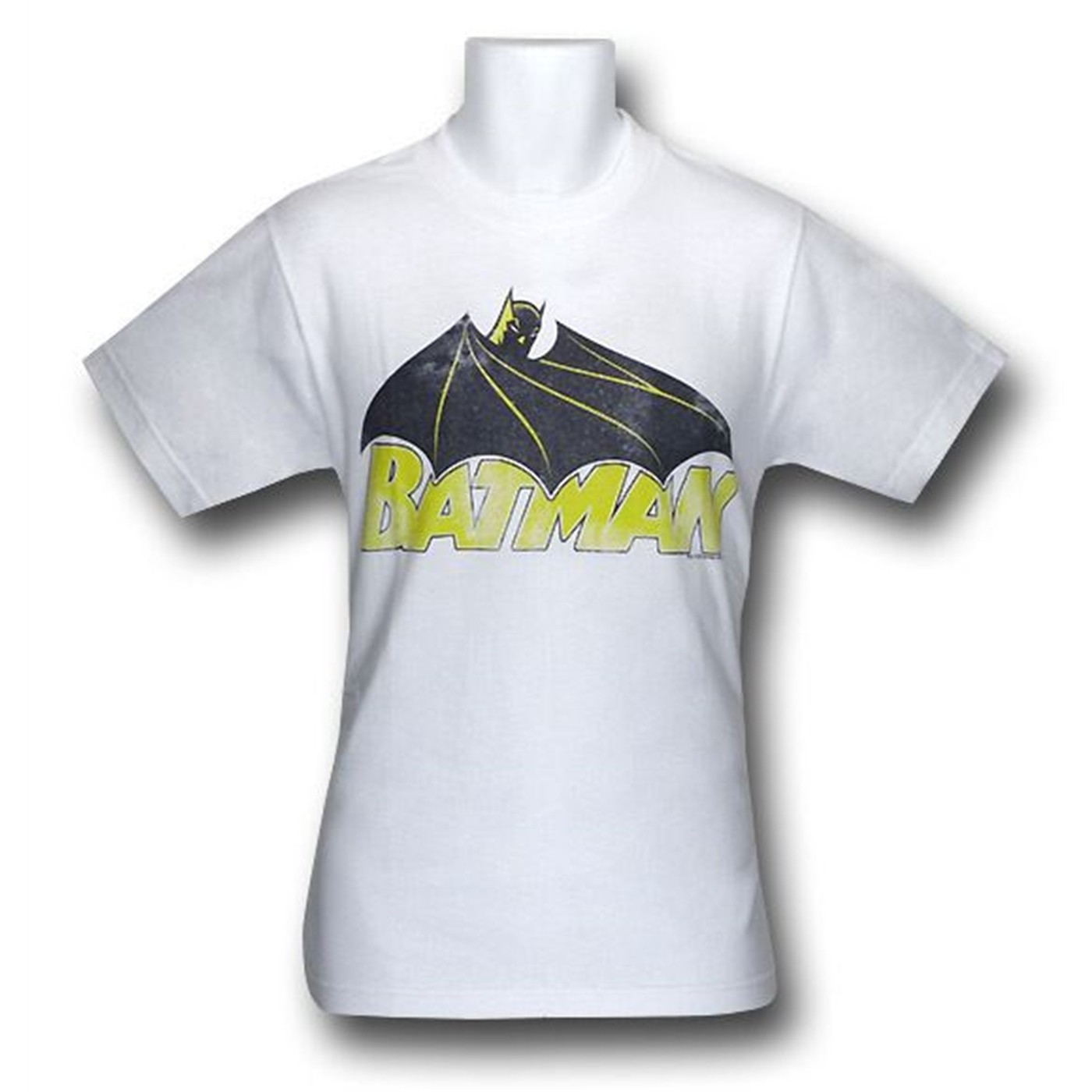 Batman Distressed Caped Logo White T-Shirt