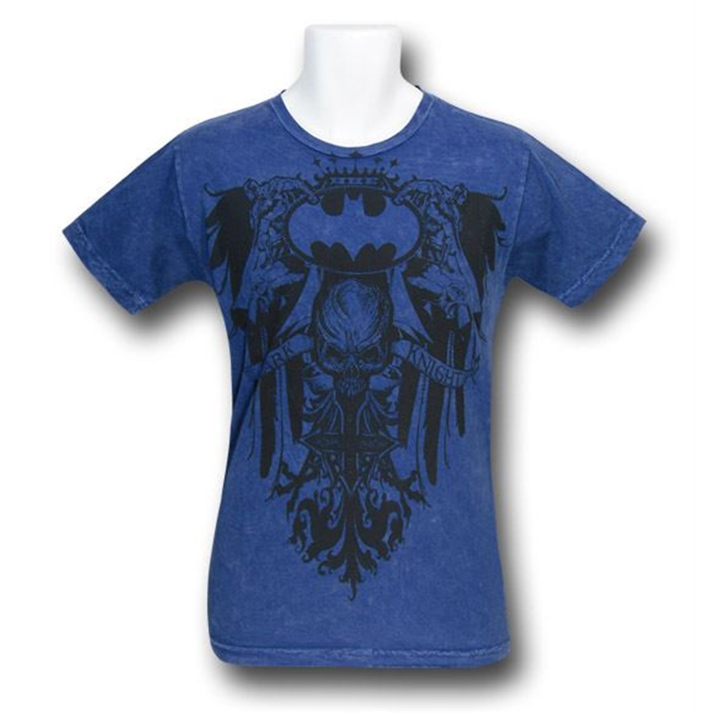 Batman Gothic Skull Flourish Acid Wash T-Shirt