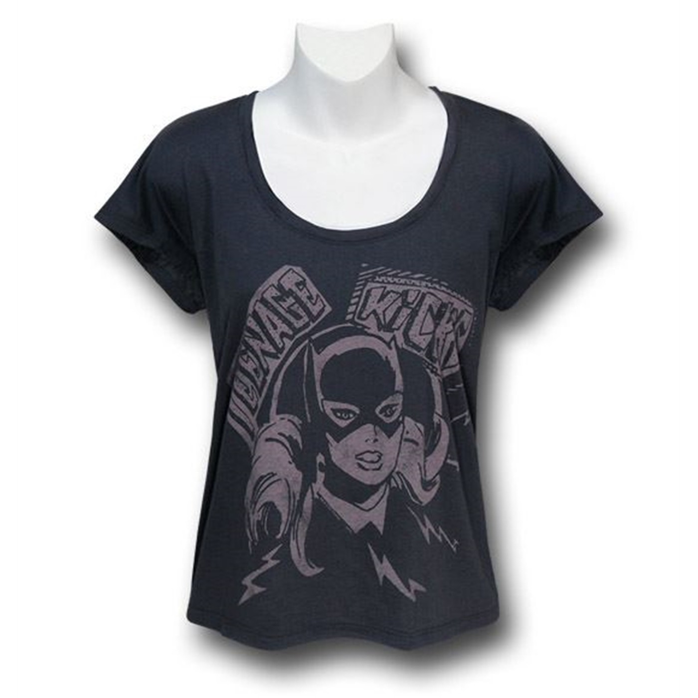 Batgirl Teen Kicks Slouch Jr Women Junk Food T-Shirt