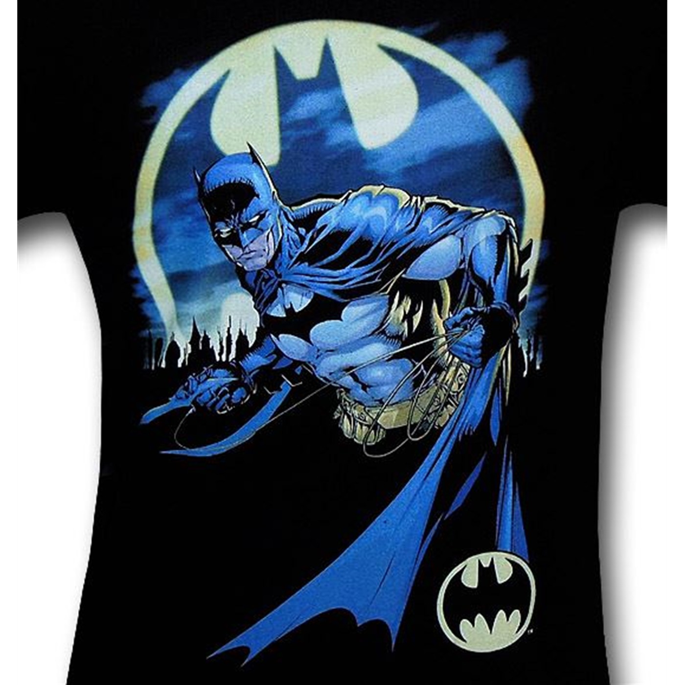 Batman Bat Signal Response Black T-Shirt