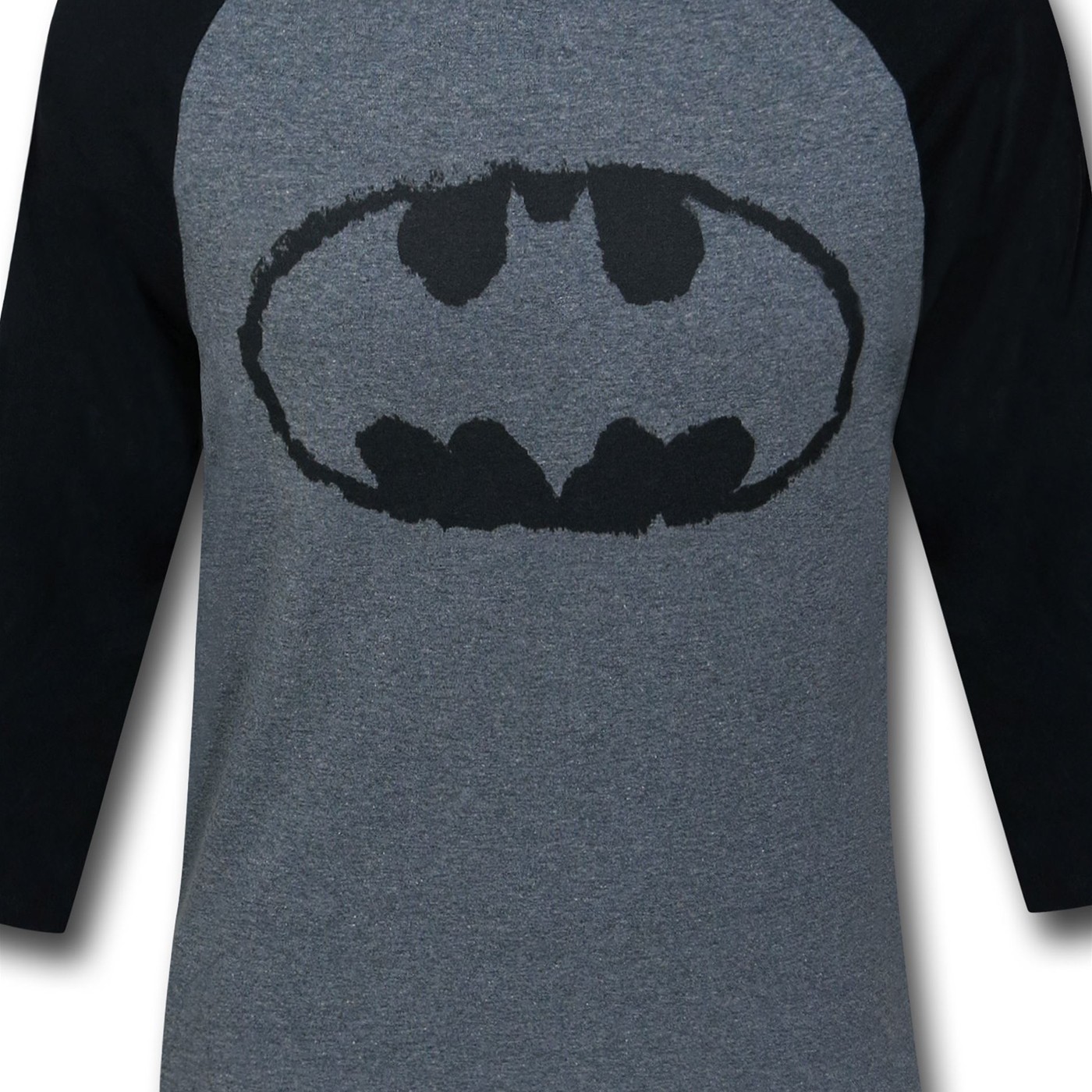Batman Symbol Grey Baseball T-Shirt
