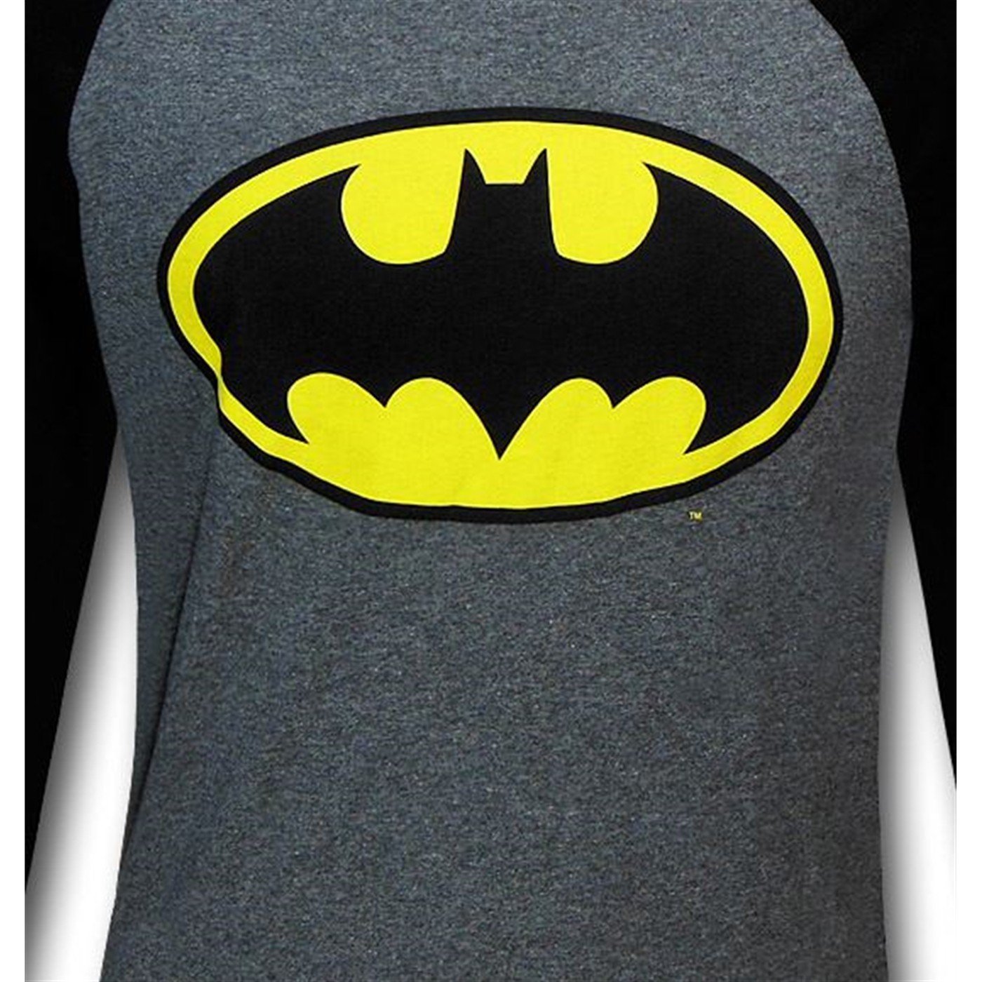 Batman Symbol Heather Grey Raglan T-Shirt