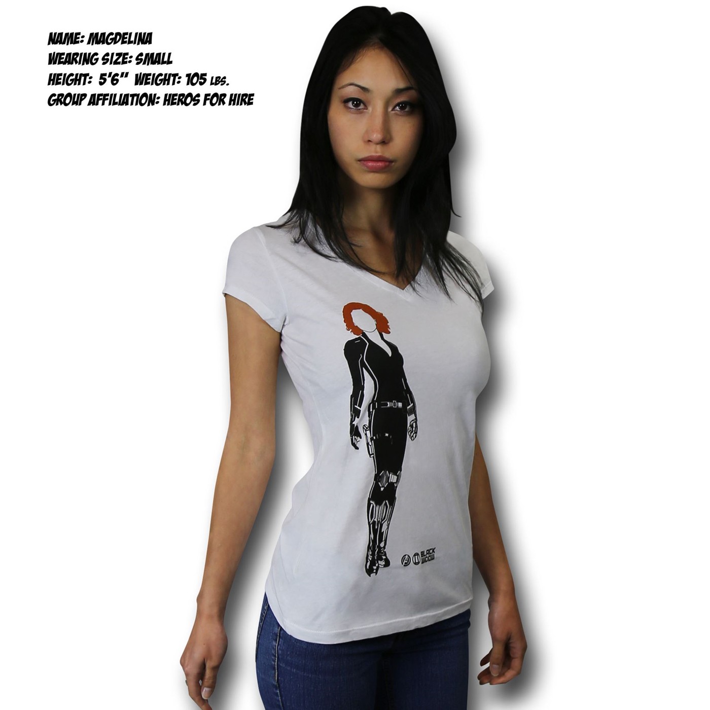 Black Widow AoU Minimalist V-Neck Women's T-Shirt