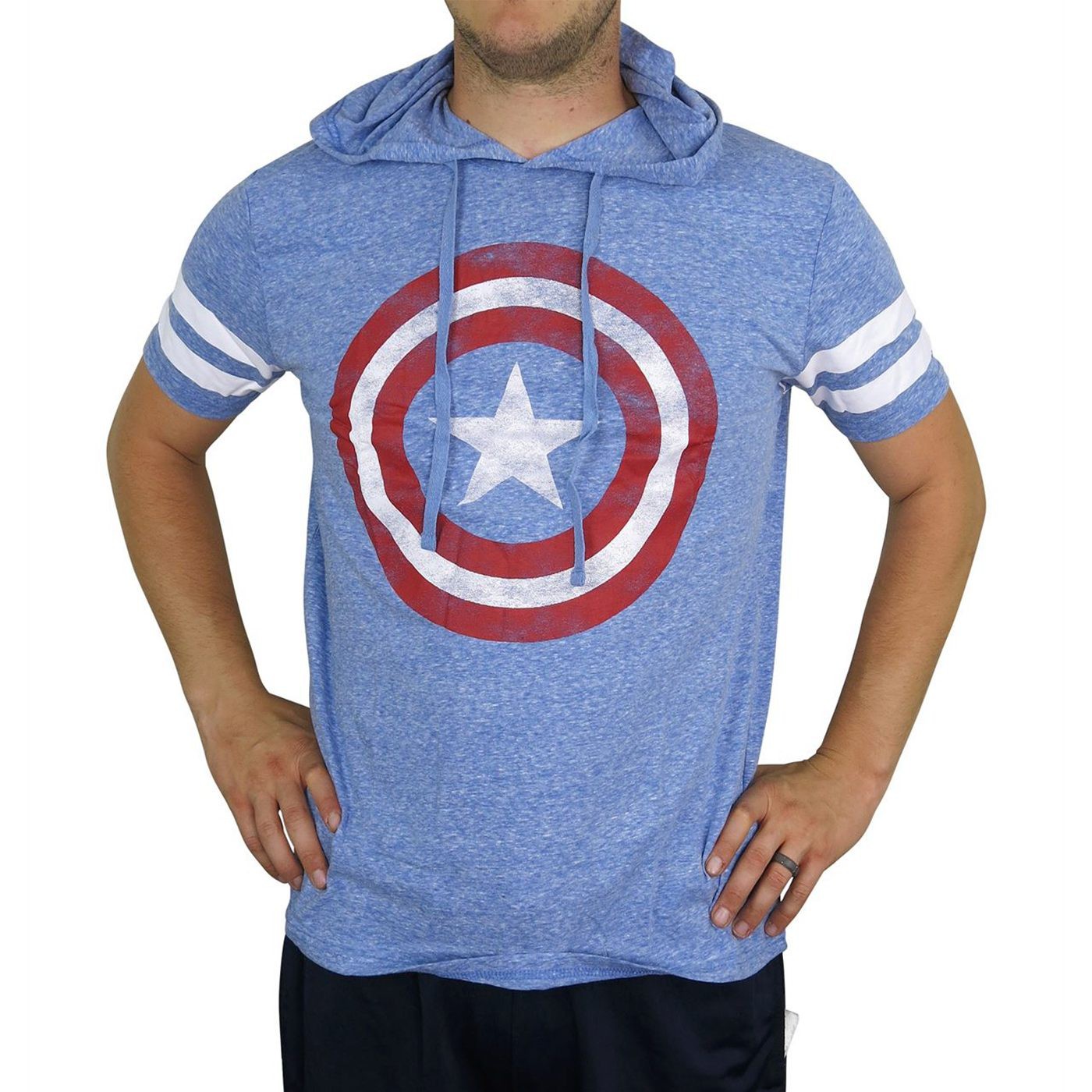 Captain America Athletic Hooded Men's T-Shirt