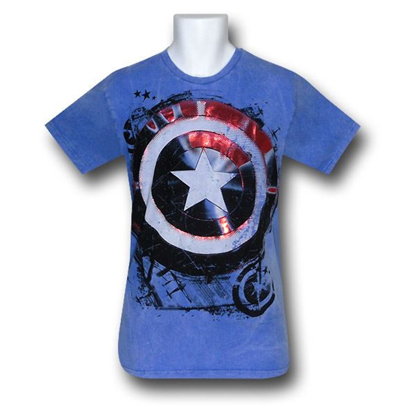 Captain America Shield Granite Wash 30 Single T-Shirt