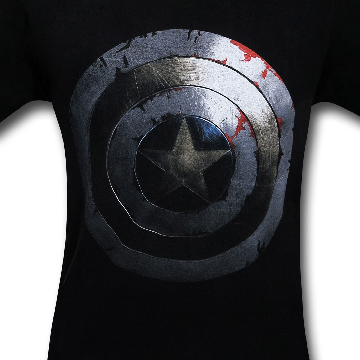 Captain America Beaten Shield Black T-Shirt
