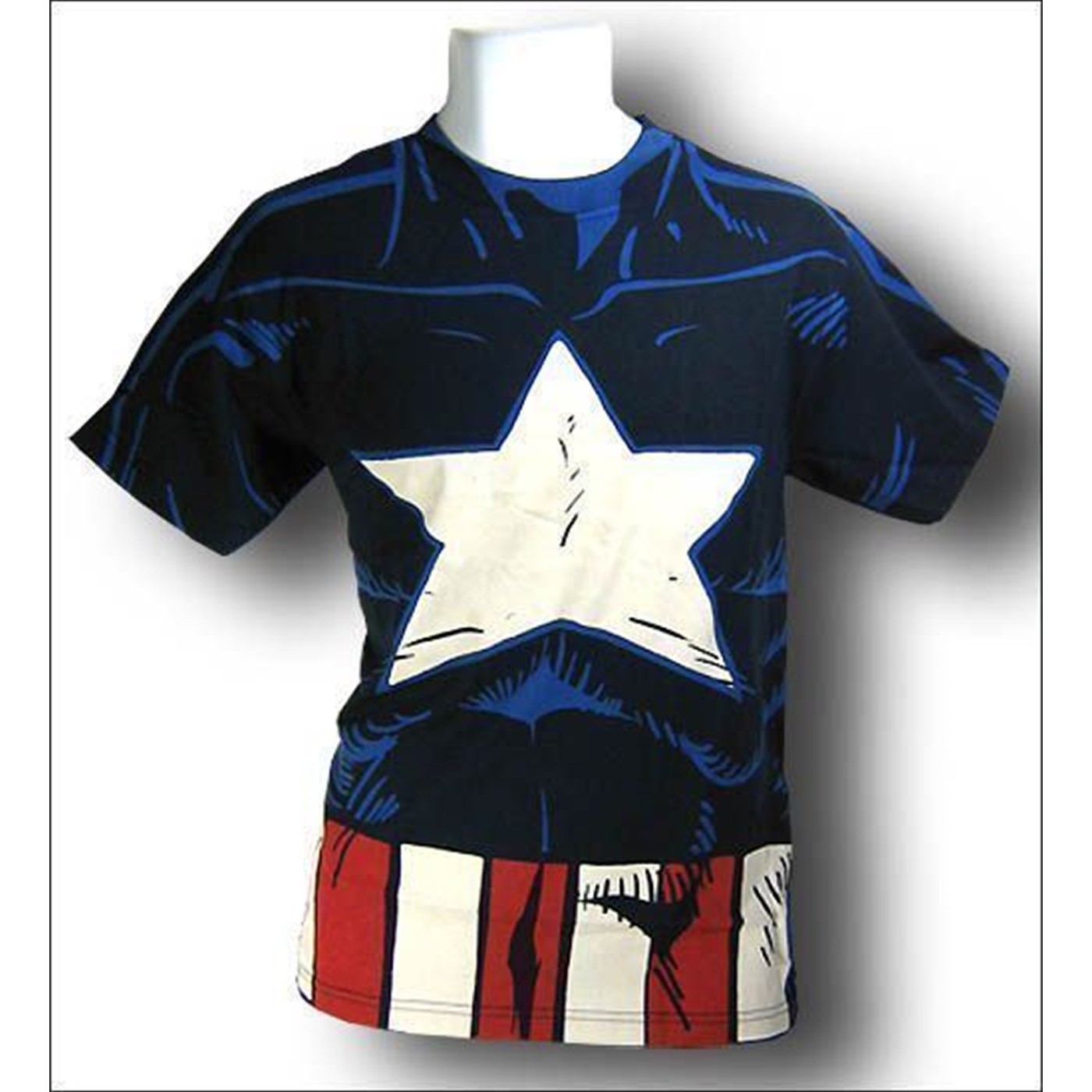 Captain America Costume T-Shirt Stars & Stripes