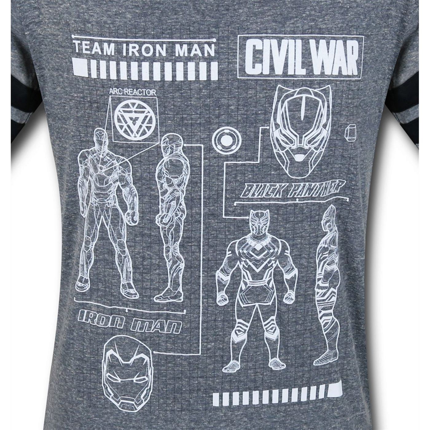 Civil War Iron Man Schematic Athletic Men's T-Shirt