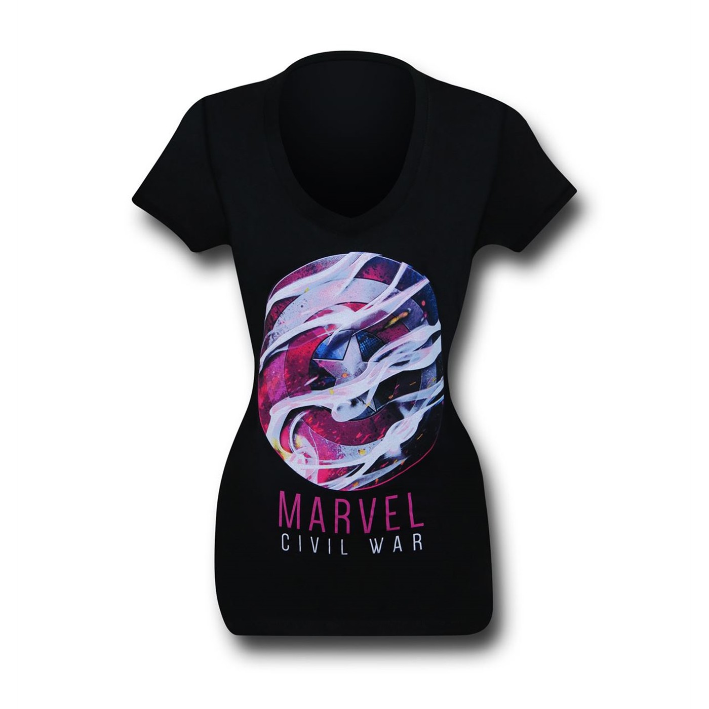 Marvel Civil War Women's V-Neck T-Shirt
