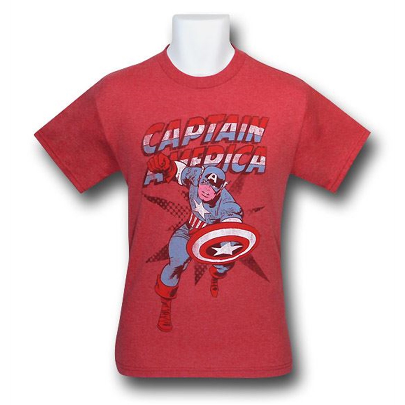 Captain America Kirby Red Faded T-Shirt