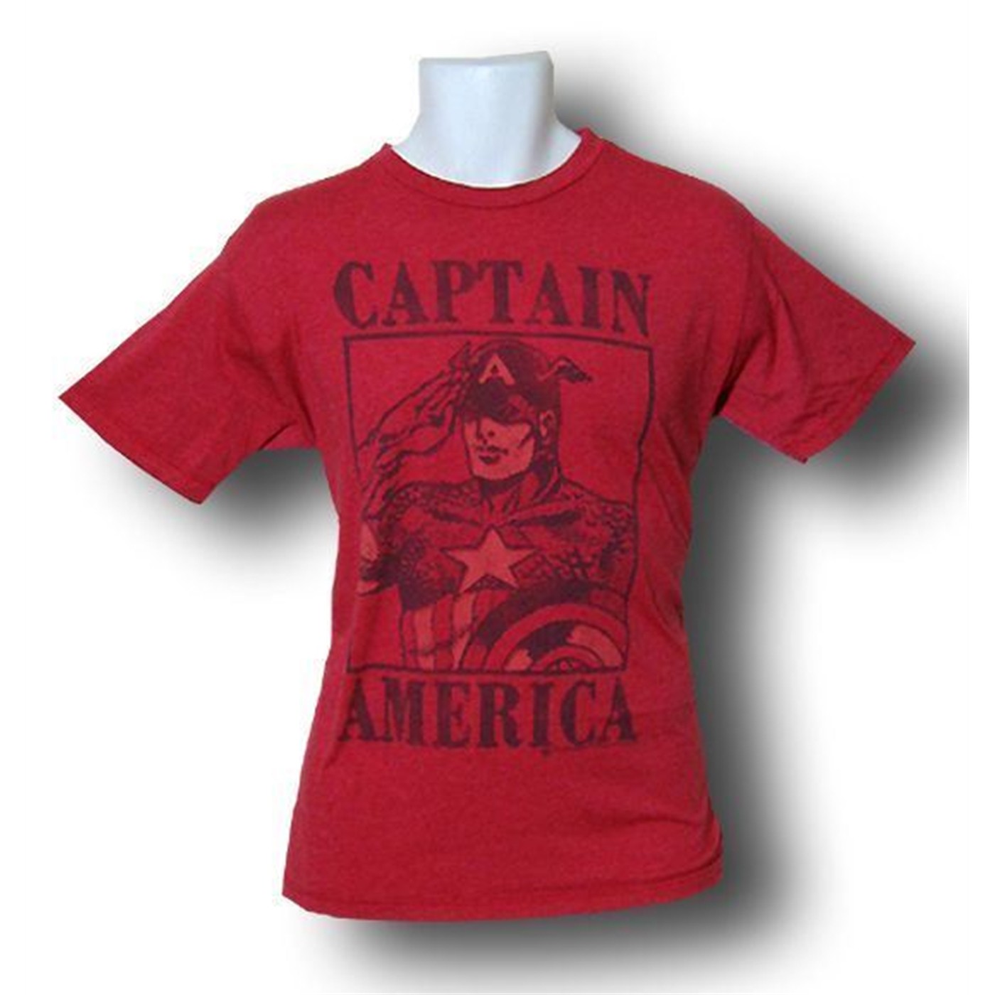 Captain America Salute Red Distressed Junk Food T-Shirt